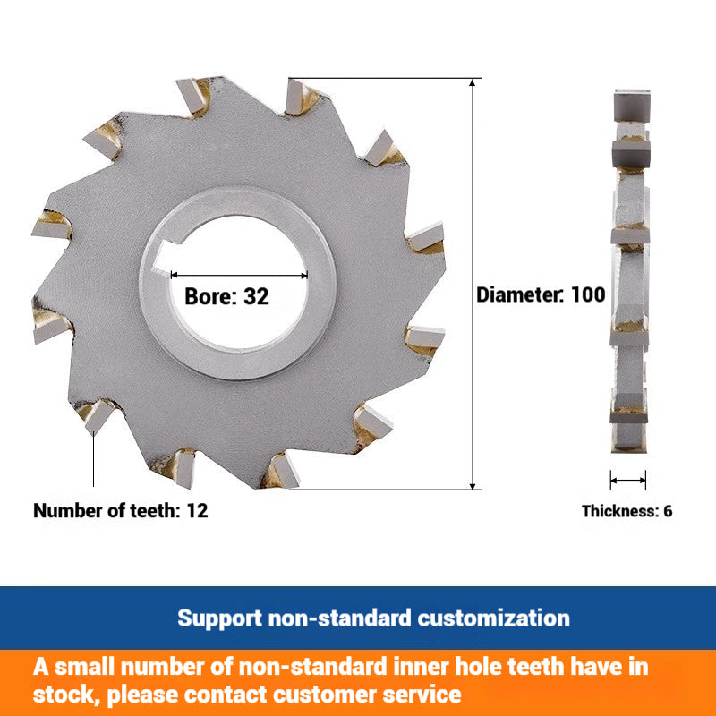 1060-Non-standard customized tungsten carbide three-face edge milling cutter blade cutter disc saw blade YG8 with teeth tungsten steel 63x8 180x10 Shandong Denso Pricision Tools Co.,Ltd.